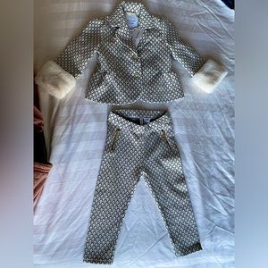 NWT Janie and Jack Baby Toddler Girl 18 - 24 months Pant and Jacket Set.